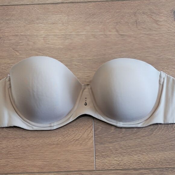 Soma Strapless Bra Size 38C Allura Multiway Underwire Lined Beige NO Straps - Picture 2 of 10